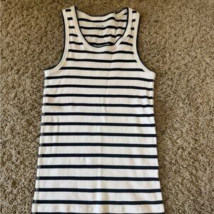 COS Navy and White Striped Top